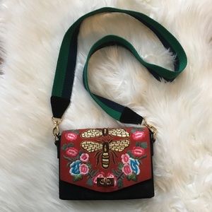 Free People Embroidered Bee Purse